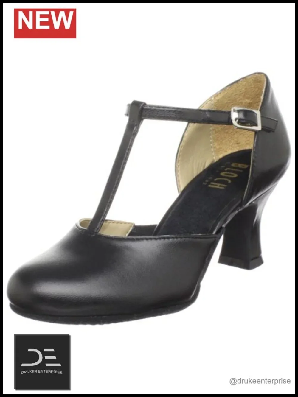 Leather T-Strap Character Dance Shoes with 2.5 Heel